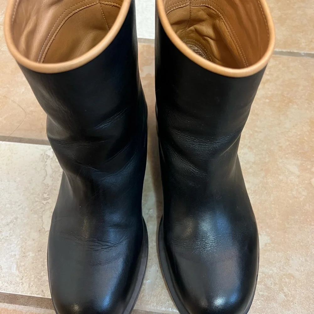 Jil Sander Black Leather Ankle Boots EU 34 - Picture 2 of 8